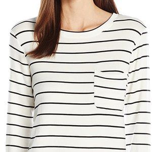 Splendid White and Black Stripe with Lace Back